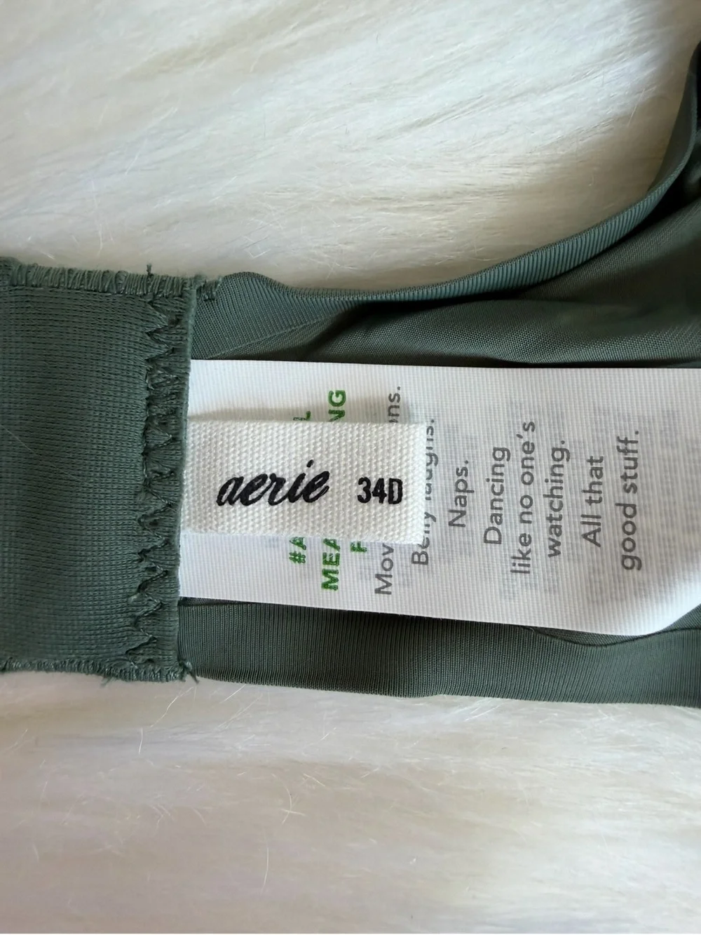 NWT SMOOTHEZ by Aerie Unlined Mesh Full Coverage Underwire Bra Green Size 34D - Picture 10 of 14